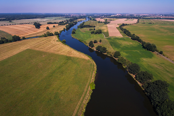 Blick auf die Mulde vor Wurzen, Muldental, Sachsen
