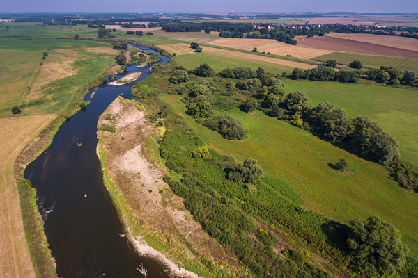 Blick auf die Mulde bei Grubnitz, Sachsen, Muldental