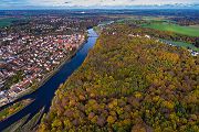 Blick auf Grimma, Mulde und Stadtwald, Sachsen - Muldental
