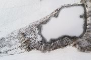 Winter am Biberteich aus der Vogelperspektive